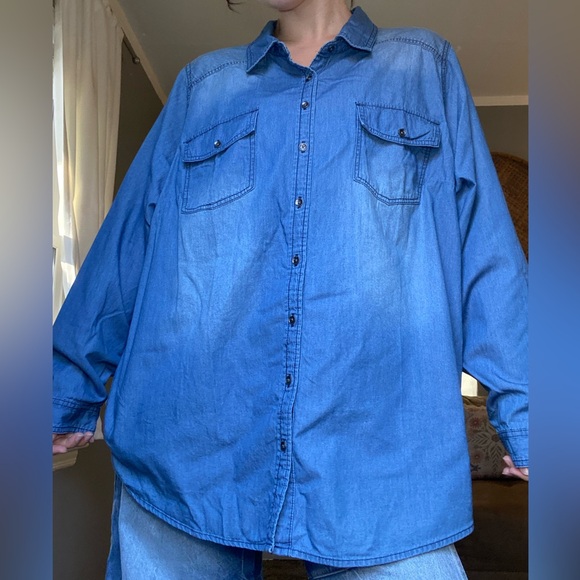 Torrid Denim Button Up Long Sleeve Shirt NWT - Picture 6 of 6